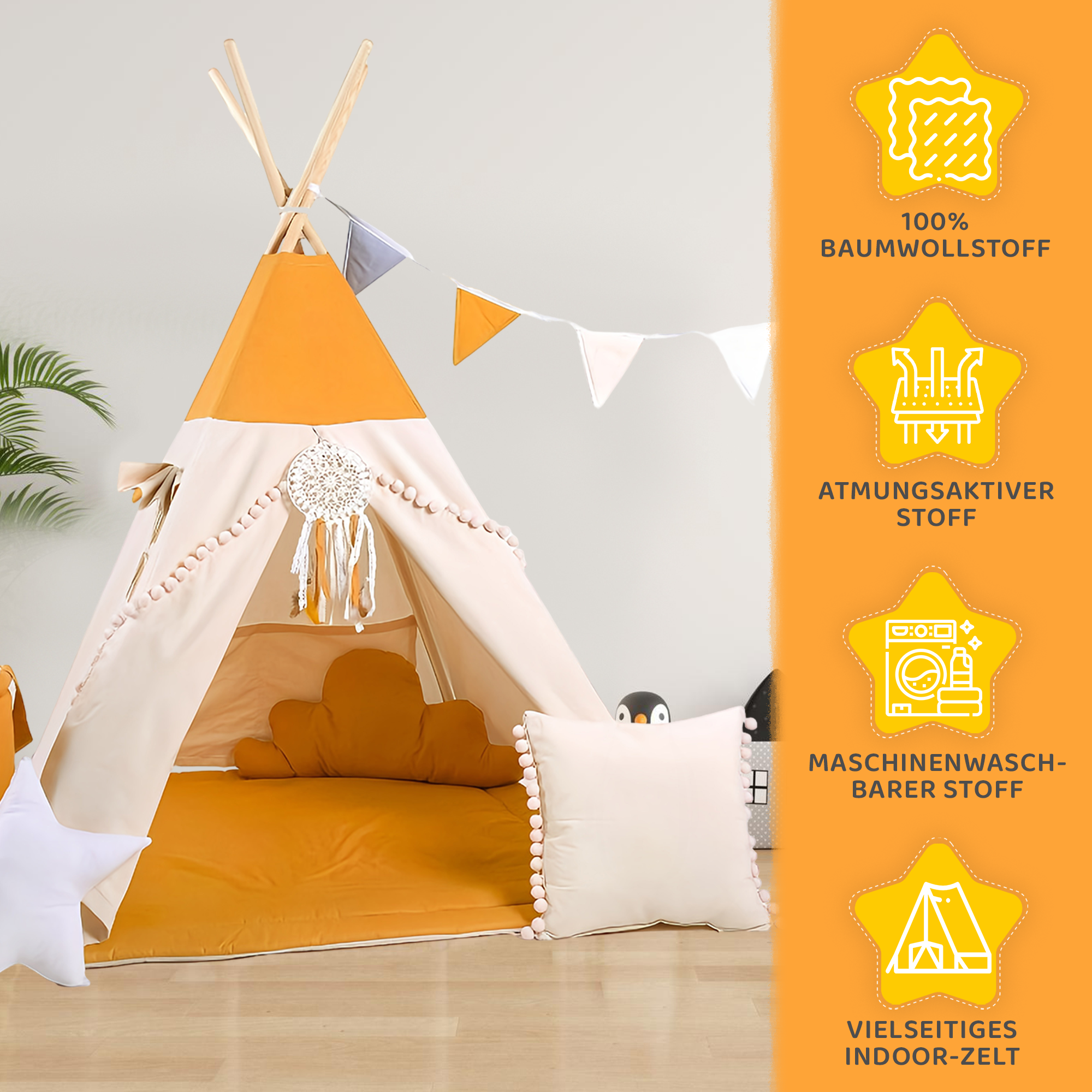 Tipi Honigland – Kinder Tipi aus Baumwolle