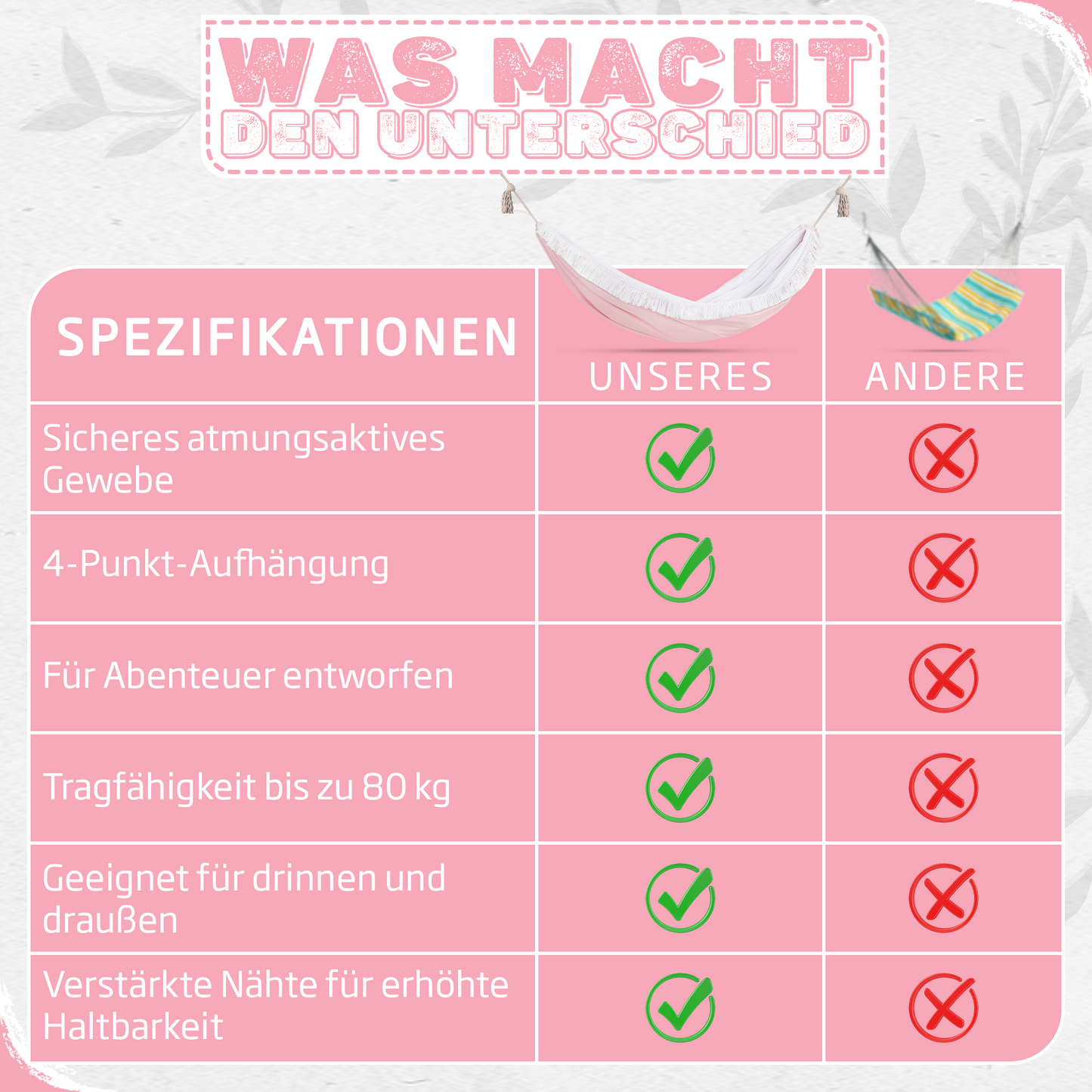Hängematte Rosenquarz Traum - H7