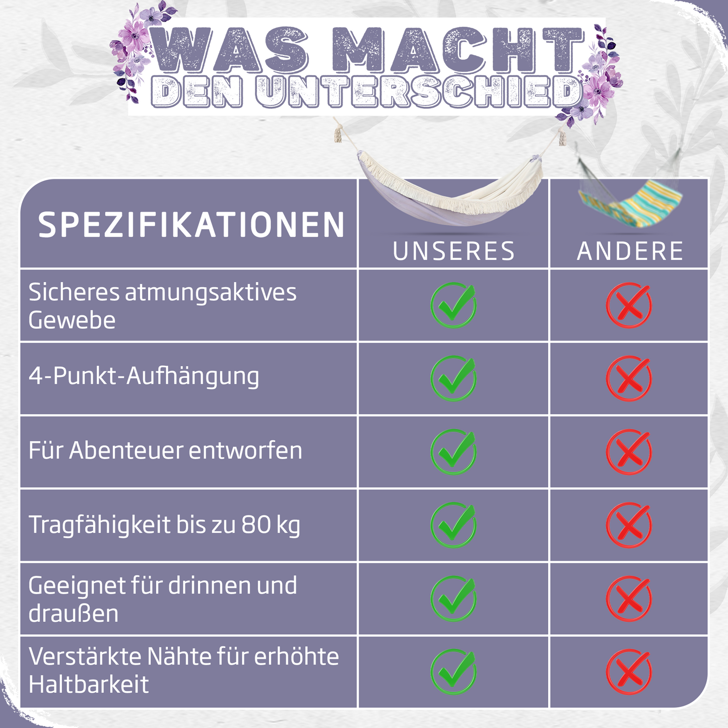 Hängematte Fliedertraum - H8