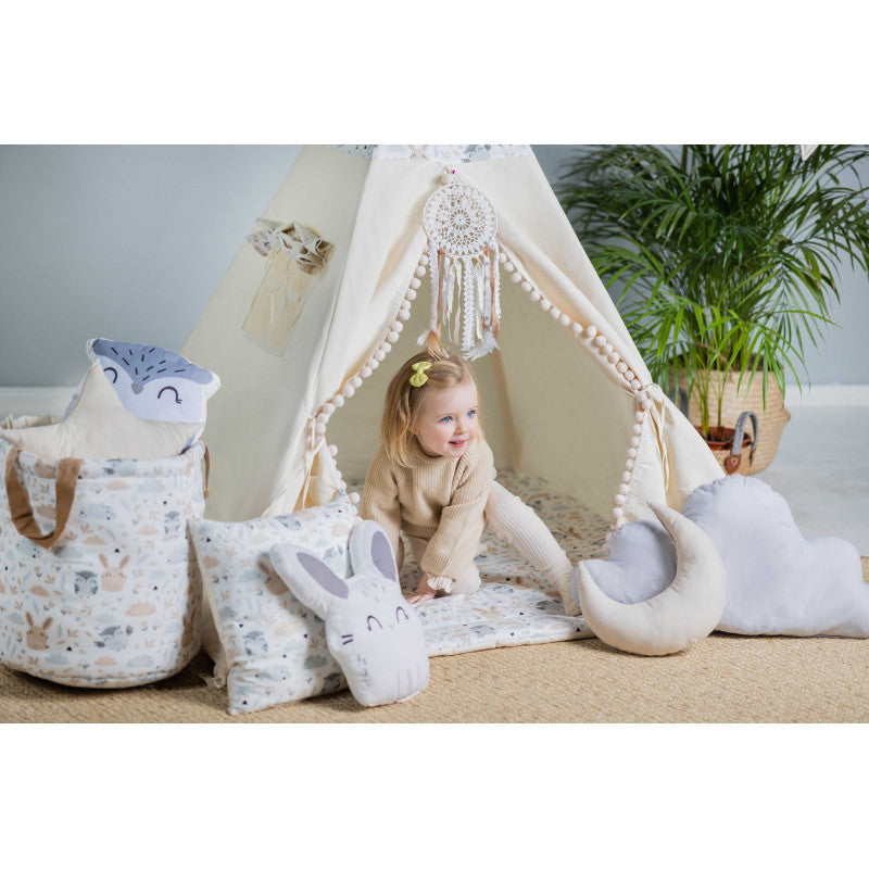 Tipi Spielzelt Eulchen & Hasi | Kinderzelt mit Eulen & Hasen – Rainbow Kids