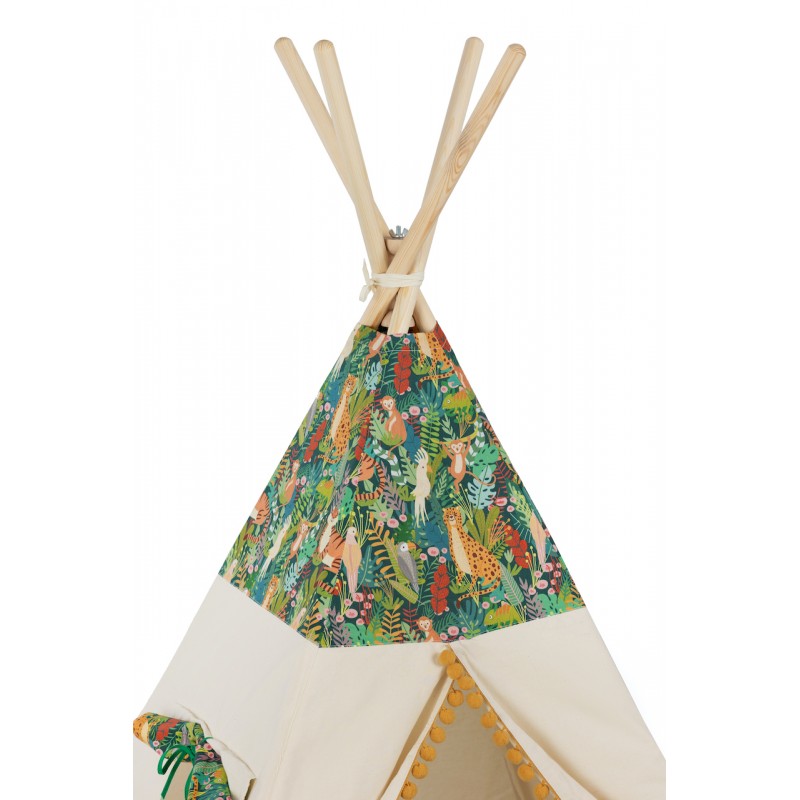 Tipi Spielzelt Dschungel | Abenteuer Kinderzelt aus Baumwolle – Rainbow Kids