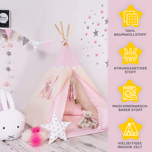 Tipi Spielzelt Kleine Königin | Märchen Kinderzelt für Mädchen – Rainbow Kids