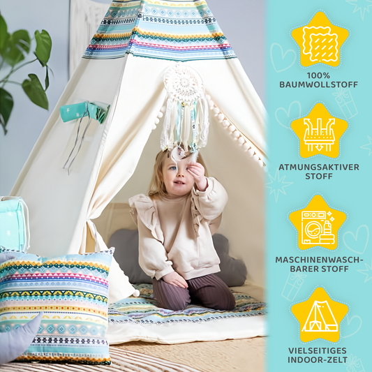 Tipi Spielzelt Apache | Kinderzelt aus Baumwolle – Rainbow Kids