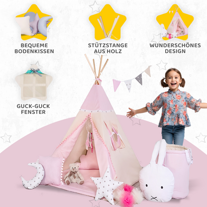 Tipi Spielzelt Kleine Königin | Märchen Kinderzelt für Mädchen – Rainbow Kids