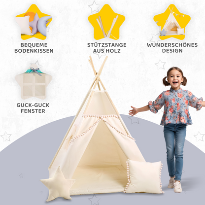 Tipi Spielzelt Beiger Punkt