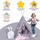 Tipi Spielzelt Grauer Hase | Kinderzelt mit Hasenmotiv – Rainbow Kids