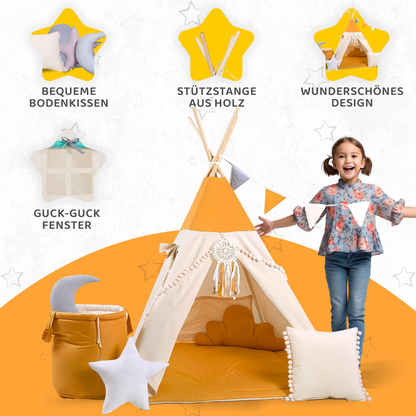 Tipi Spielzelt Honigland | Gemütliches Kinderzelt – Rainbow Kids
