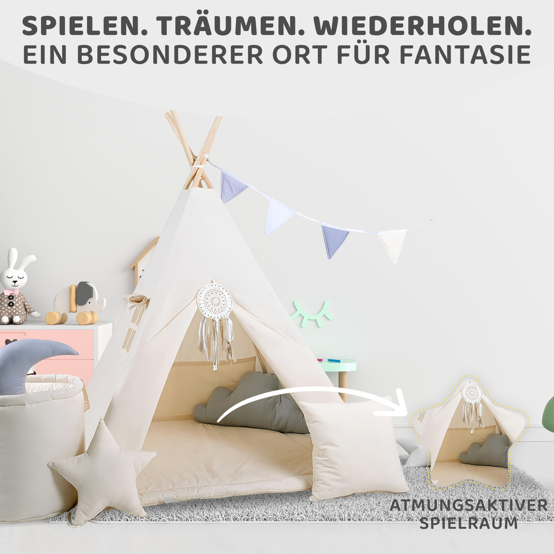 tipi zelt kinder depot Tipi Milchstraße – Kinder Tipi aus Baumwolle