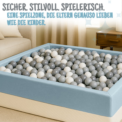 XL Bällebad Mint 120×90×40 cm | Kunstleder Kinder Bällebad – Rainbow Kids