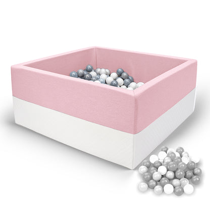 L Bällebad Rosa 90×90×40 cm | Kunstleder Kinder Bällebad – Rainbow Kids