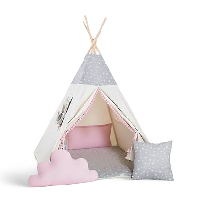 Tipi Spielzelt Wolfstern Rosa | Rosa Kinderzelt mit Wolf & Stern – Rainbow Kids