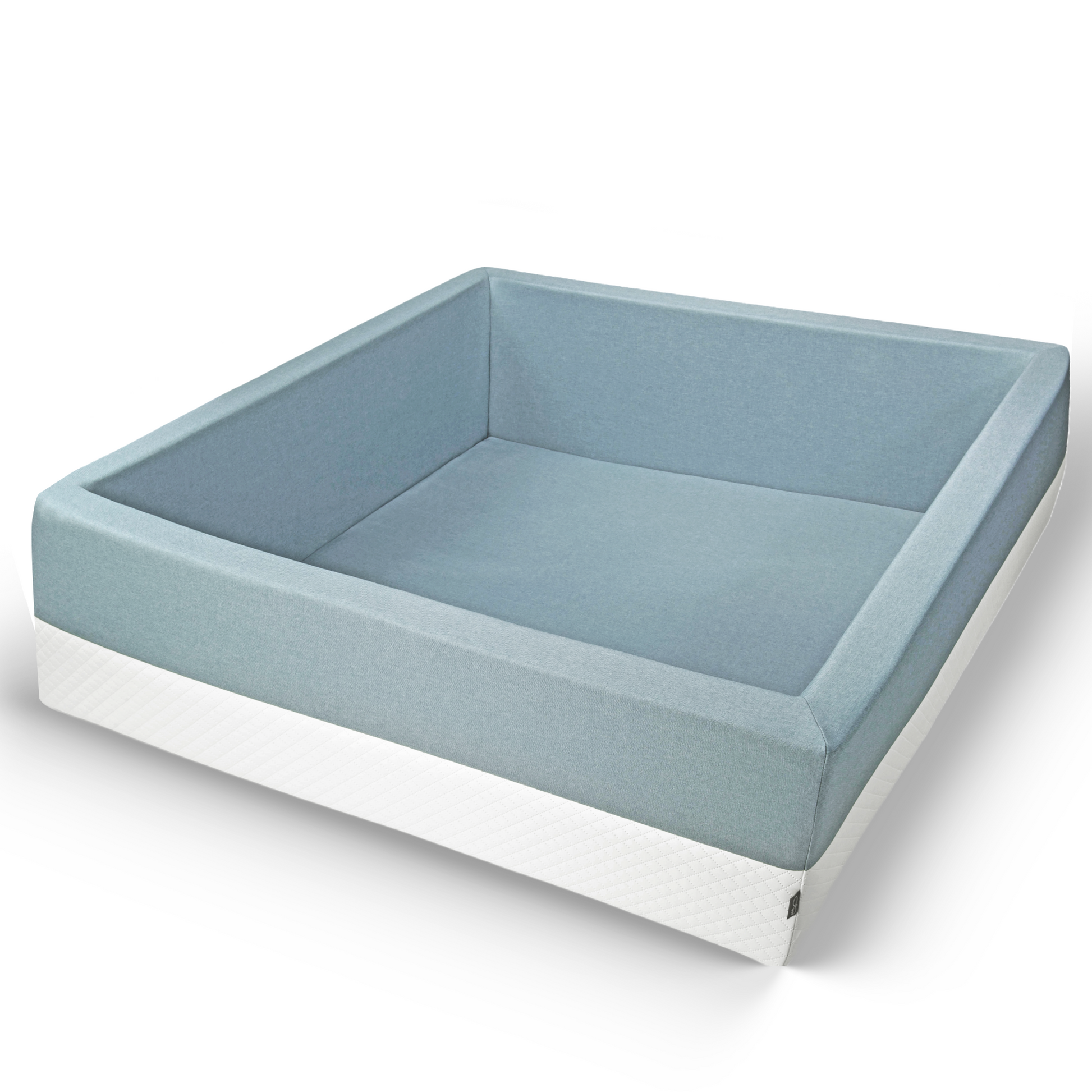 Produktfoto Bällebad Hellblau 110×110×40 cm mit grauen und weißen Bällen – Rainbow Kids
