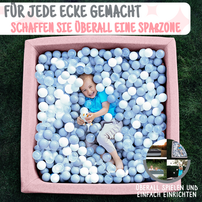 XL Bällebad Rosa 110×110×40 cm – Kinder spielen, Eltern genießen den Spielbereich
