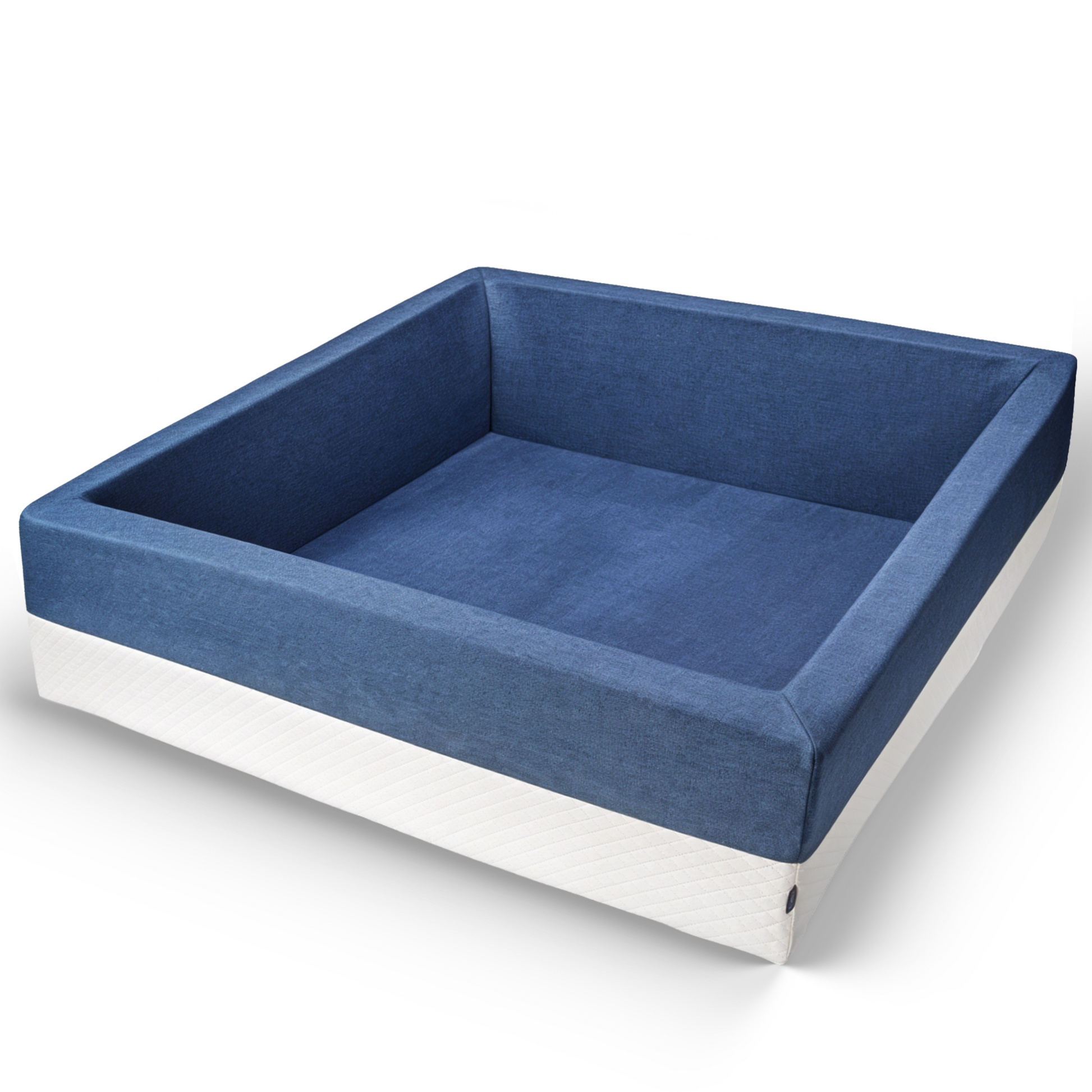 XXL Bällebad Dunkelblau 120×120×40 cm ohne Bälle, schräge Ansicht